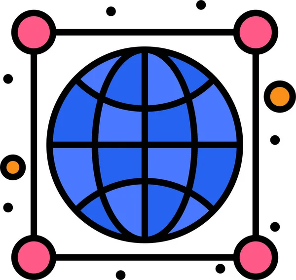 Соединения Земной Шар Значок Категории Управления Бизнесом — стоковый вектор