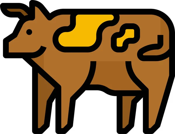 Beef Cow Food Icon Filledoutline Style — Stock Vector