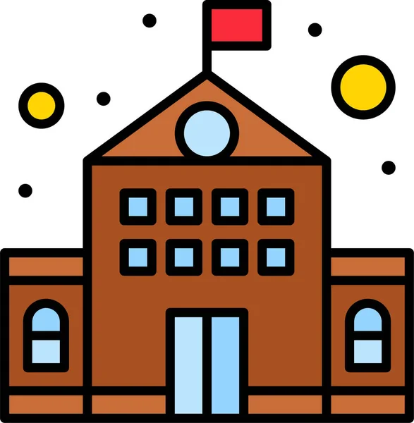Будівля Освітня Школа Значок — стоковий вектор