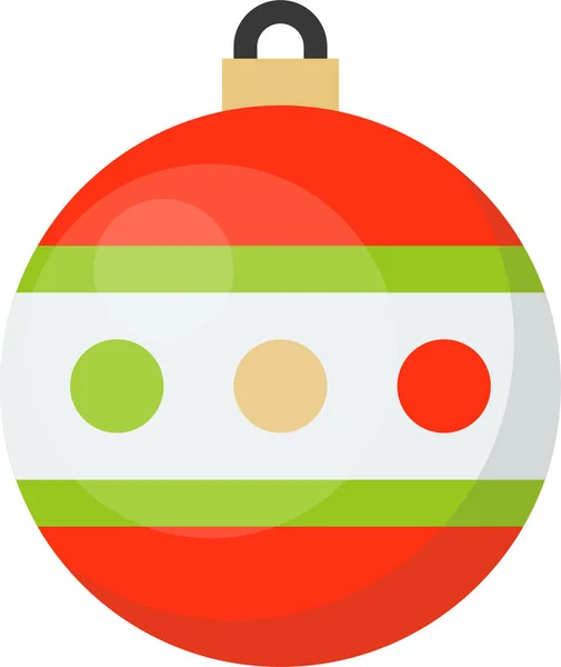 Bola Bauble Ícone Natal Estilo Plano — Vetor de Stock