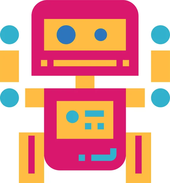 Icono Del Robot Androide Androide Estilo Plano — Archivo Imágenes Vectoriales