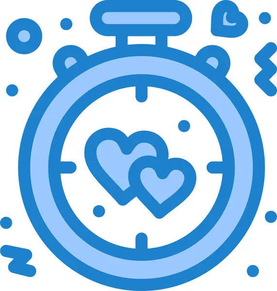 Reloj Despertador Icono Del Corazón Categoría Loveromance — Vector de stock