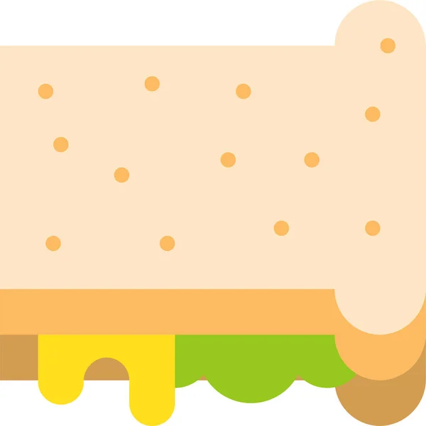 Fast Food Icône Sandwich Grillé Dans Style Plat — Image vectorielle