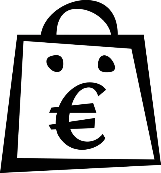 Taška Měna Ekommerce Ikona Ručně Kresleném Stylu — Stockový vektor