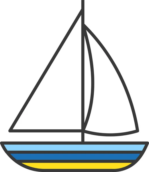 ファイルアウトラインスタイルのボートの帆船のアイコン — ストックベクタ