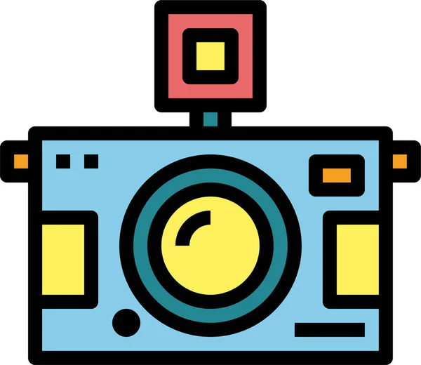 Camera Digitale Foto Pictogram Filedoutline Stijl — Stockvector