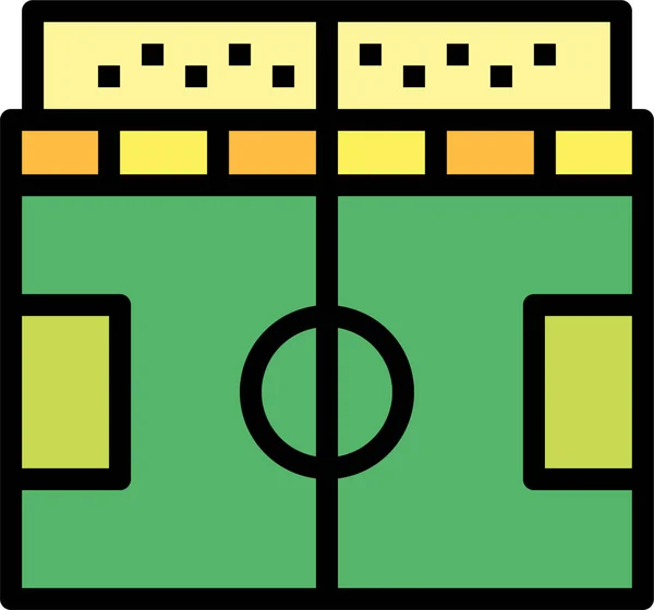 Campo Fútbol Icono Fútbol Estilo Filledoutline — Vector de stock