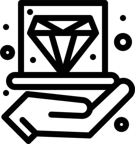 Business Diamond Hand Icon — Stok Vektör