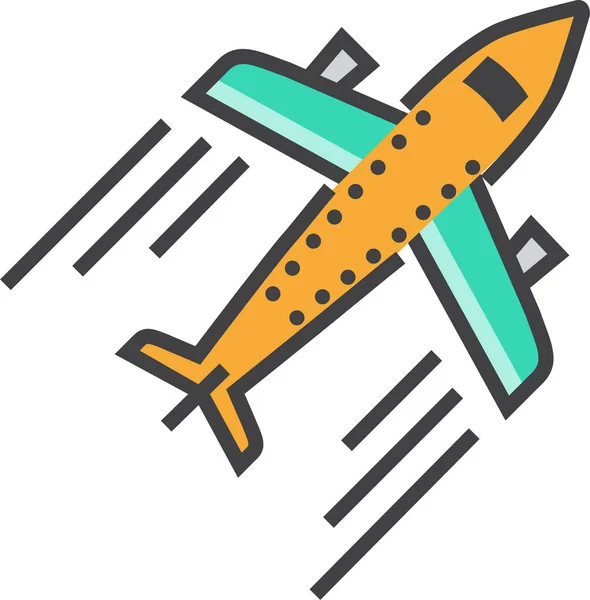 Ikona Lotu Samolotem Lotnisko Stylu Wypełnionego Zarysu — Wektor stockowy
