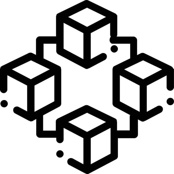 Icono Inteligencia Blockchain Artificial Estilo Esquema — Archivo Imágenes Vectoriales