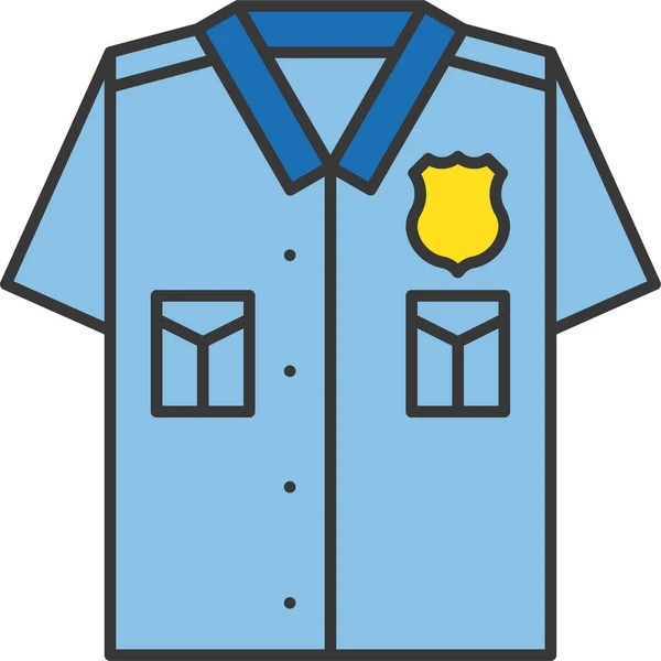 Police Police Officer Shirt Police Top Icon Filledoutline Style — Stock Vector