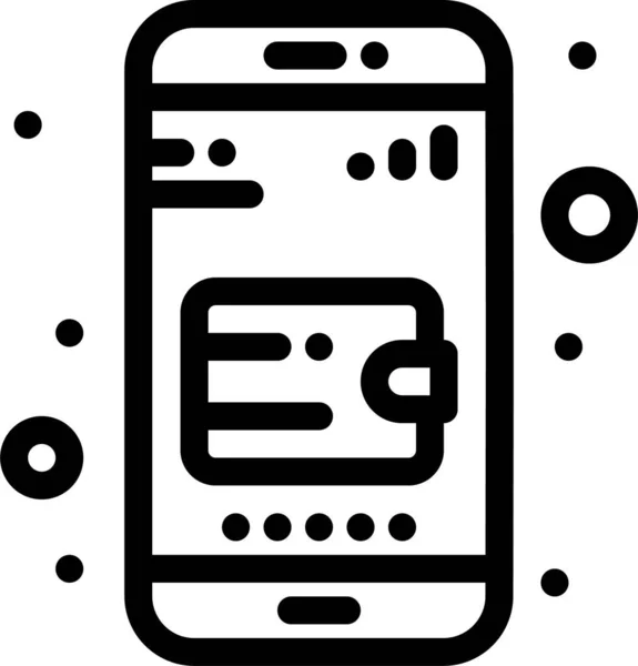Mobile Online Purse Icon — Stock Vector