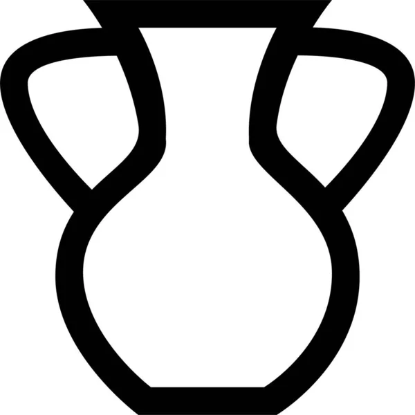 Dekorationsvase Umrisssymbol Umrissstil — Stockvektor