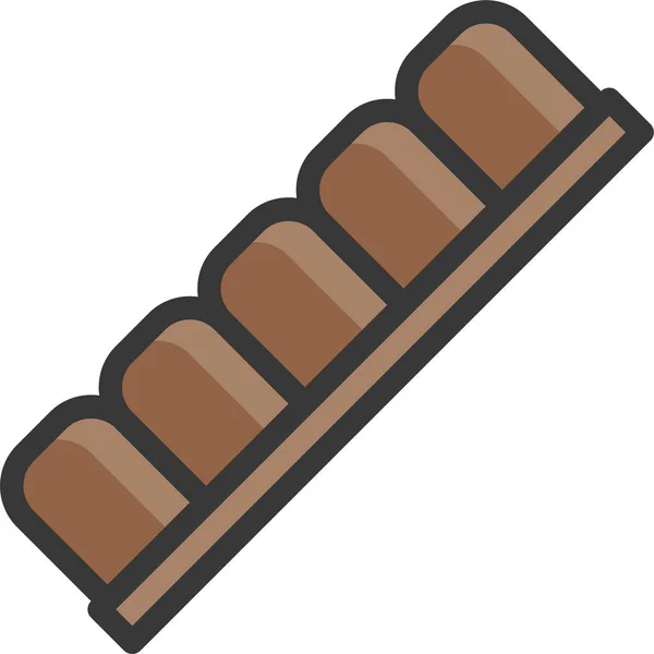 Schokolade Dessert Food Ikone Filedoutline Stil — Stockvektor