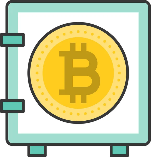 Bitcoin Blockchain Cryptocurrencty Icon Filledoutline Style — Διανυσματικό Αρχείο