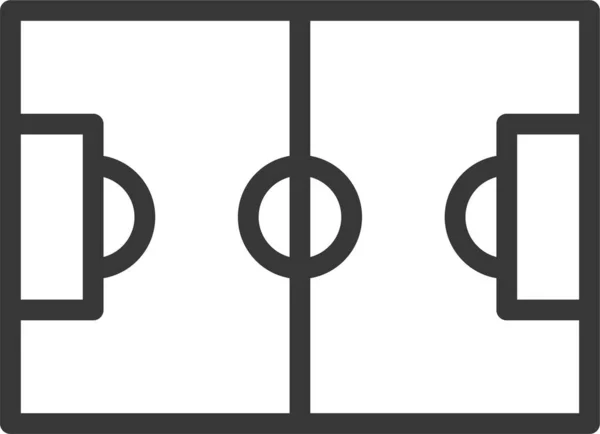 Voetbalveld Voetbal Veld Pictogram Omtrek Stijl — Stockvector