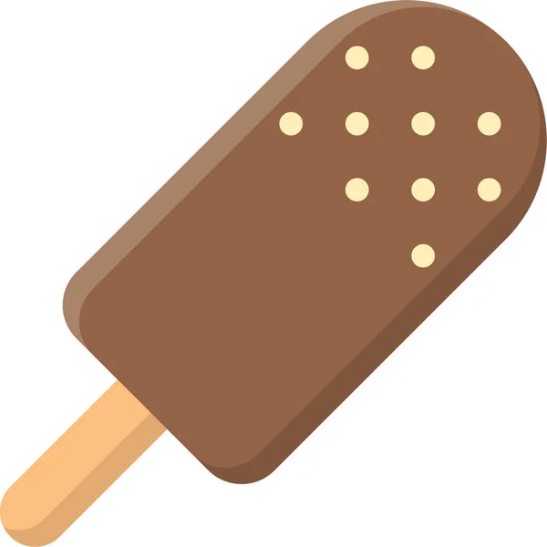 Helado Chocolate Icono Barra Helado Estilo Plano — Archivo Imágenes Vectoriales