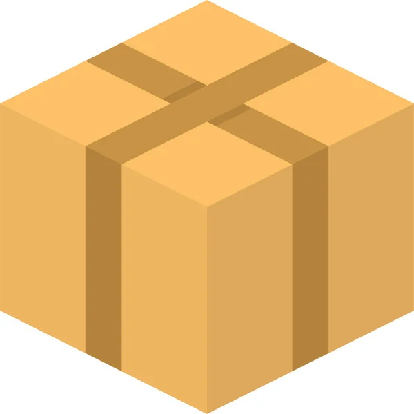 Ikon Pengiriman Kargo Kotak Dalam Gaya Datar - Stok Vektor