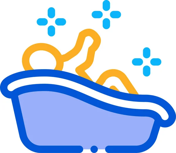 Bebé Baño Albornoz Icono — Vector de stock