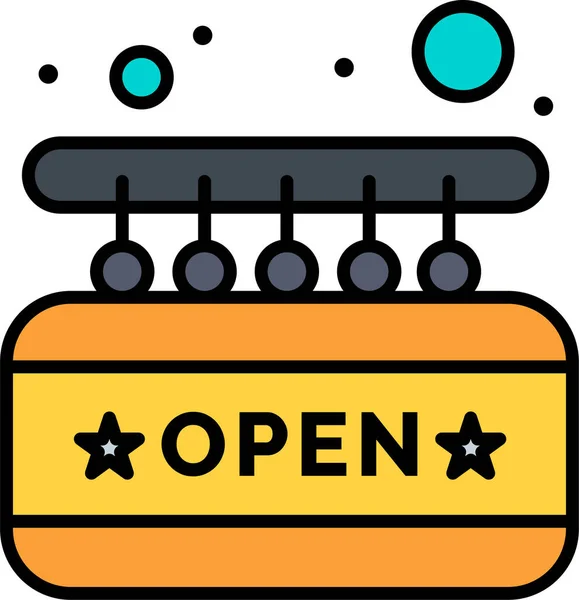 Board Open Shop Icon Filledoutline Style — Vetor de Stock