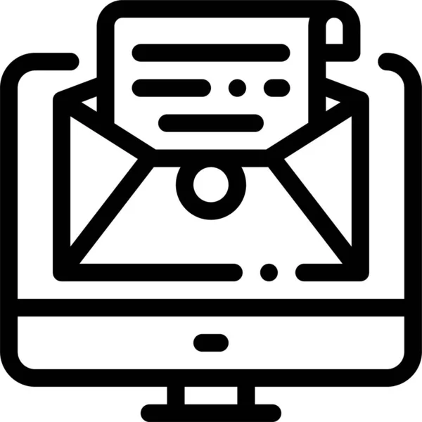 Aceitar Ícone Mail Entrada Estilo Esboço — Vetor de Stock