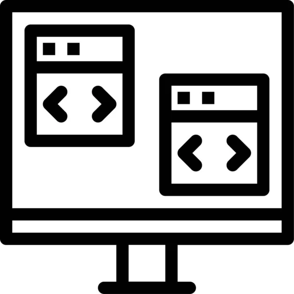 App Kodning Dator Ikon — Stock vektor