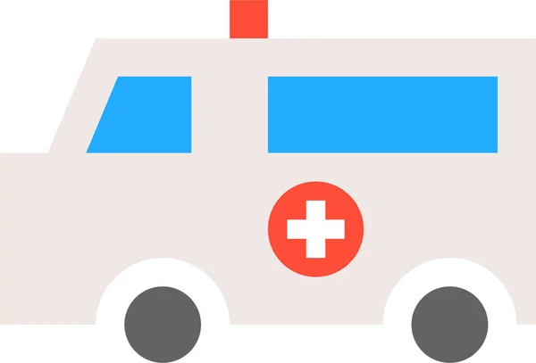 Icône Hôpital Voiture Ambulance Dans Style Plat — Image vectorielle