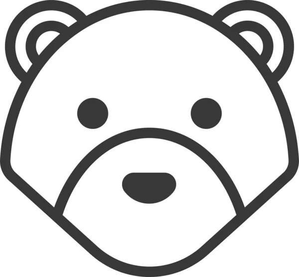 Иконка Медведя Стиле Контура — стоковый вектор