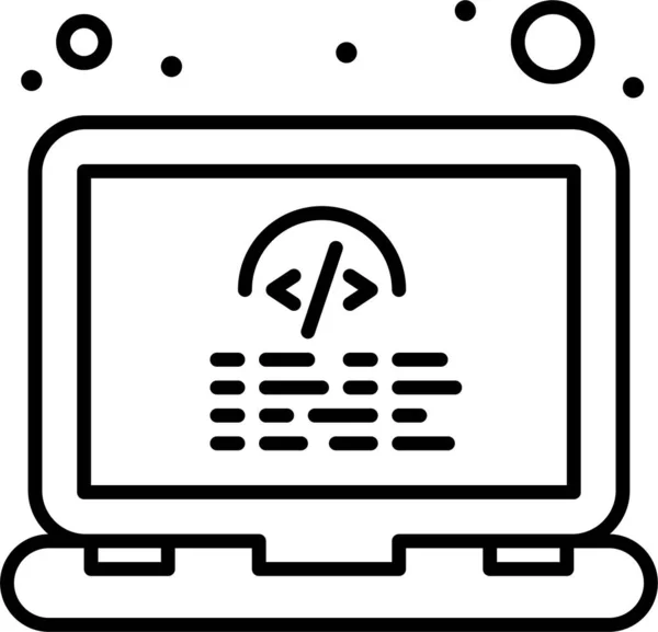 Coding Laptop Programming Icon — Vetor de Stock