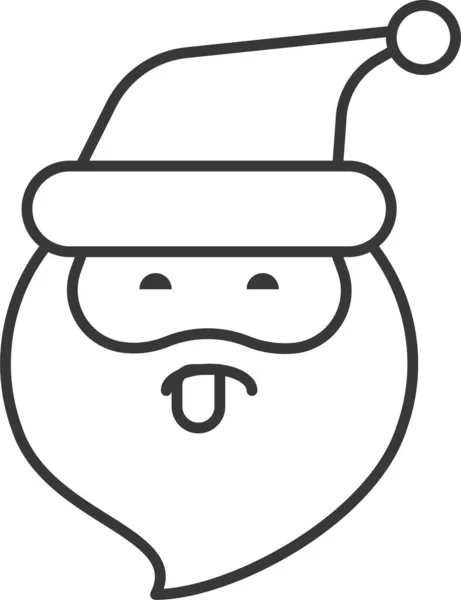 Icône Avartar Emoji Santa Dans Style Contour — Image vectorielle