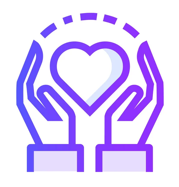 Care Heart Health Icon Filledoutline Style — Stock Vector