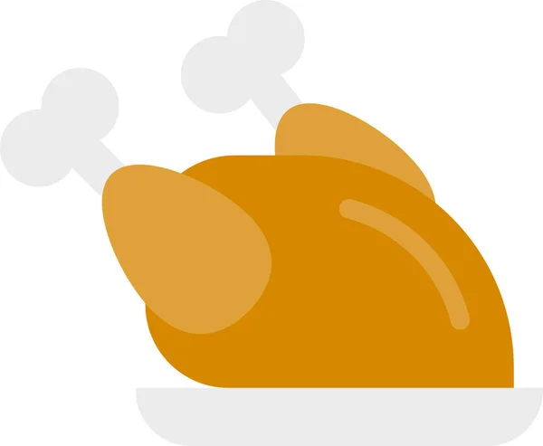 Hühnerbraten Als Danksagung Flachem Stil — Stockvektor