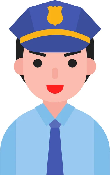 Поліцейська Ікона Пласкому Стилі — стоковий вектор