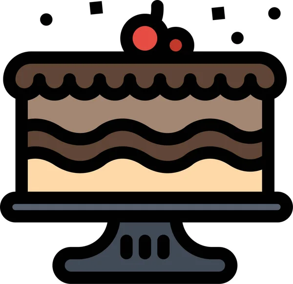 Pastel Cumpleaños Icono Comida Eventoscategoría Entretenimiento — Vector de stock