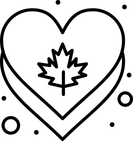 Kanada Szív Szerelem Ikon — Stock Vector