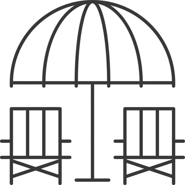 Иконка Пляжного Кресла Пляже Стиле Наброска — стоковый вектор