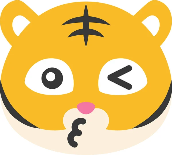 Tier Emoji Symbol Flachen Stil — Stockvektor