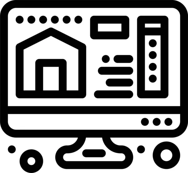 Computer Home Icon Computerhardware Kategorie — Stockvektor