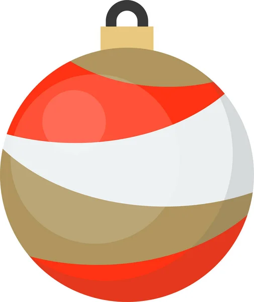 Ball Bauble Christmas Icon Flat Style — Stock Vector