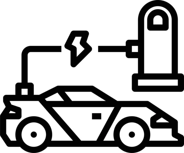 Araba Elektrik Enerji Simgesi — Stok Vektör