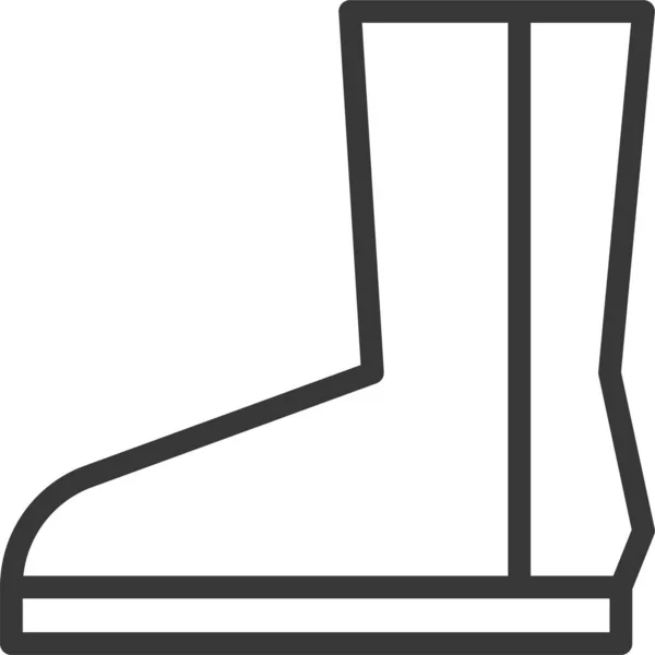 Boot Fashion Footwear Icon Outline Style — Stock Vector