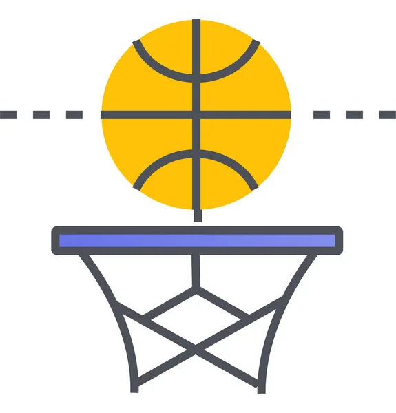 Équipement Basket Ball Jouer Icône Dans Style Filledoutline — Image vectorielle