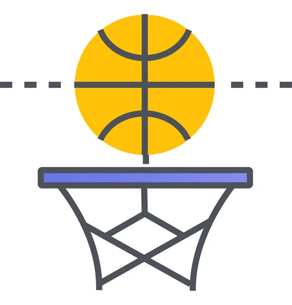 Equipamento Basquete Jogar Ícone Estilo Filledoutline — Vetor de Stock