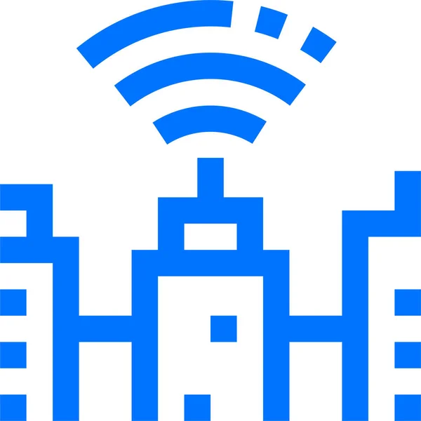 Building City Network Icon — 图库矢量图片