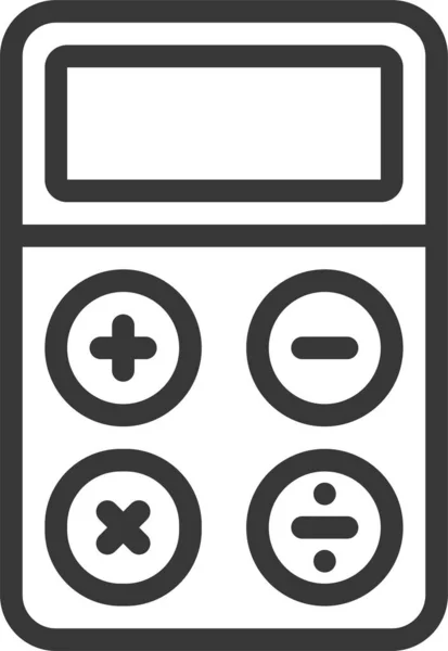 Negocio Calcular Icono Calculadora Estilo Esquema — Archivo Imágenes Vectoriales