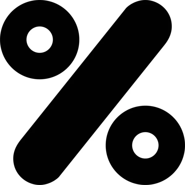 Klaring Percentage Pictogram Vaste Stijl — Stockvector