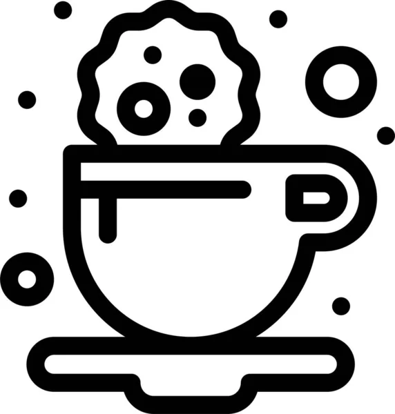 Rozbít Ikonu Kávového Sušenky Stylu Osnovy — Stockový vektor