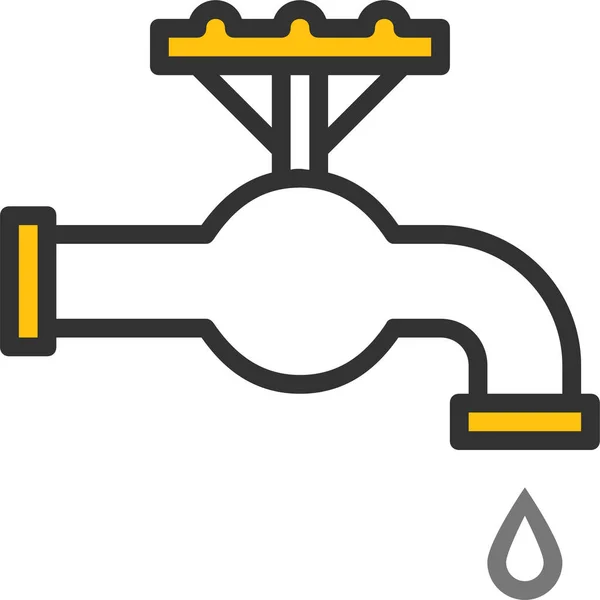 Gota Grifo Plomería Icono Estilo Filledoutline — Vector de stock