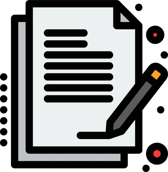 Contrato Documento Papel Icono — Vector de stock