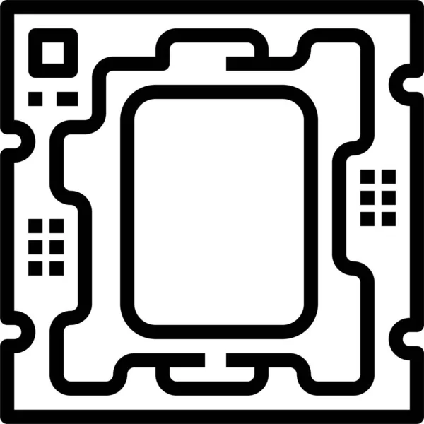 Ícone Cpu Computador Chipset —  Vetores de Stock